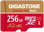 [5 Jahre kostenlose Datenrettung] GIGASTONE 256GB Micro SD Karte, Kamera Pro MAX, bis zu 130/85 MB/s, MicroSDXC-Speicherkarte für DJI, Gopro, Insta360, Dashcam, 4K Video, UHS-I A2 V30