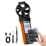 Windmesser CFM Messgerät, WapoRich Anemometer Handheld Wind Speed Meter Digital Windmessgerät Wiederaufladbares Misst Luftvolumen/Windgeschwindigkeit/Temp mit MAX/MIN für HVAC Drohne RQ-5000D