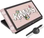 HUION Kamvas 13 Gen 3 Grafiktablett mit Display, Entspiegeltes Geätztes Glas, PenTech 4.0, 16384 Stiftdruck, Verstellbarer Ständer, 13,3 Zoll Dual Dial Zeichentablett für Designer, Künstler, Rosa
