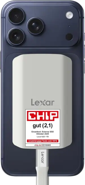Lexar ES5 Tragbare SSD 1TB, USB 3.2 Gen2x2 mit bis zu 2.000 MB/s Lesen und Schre