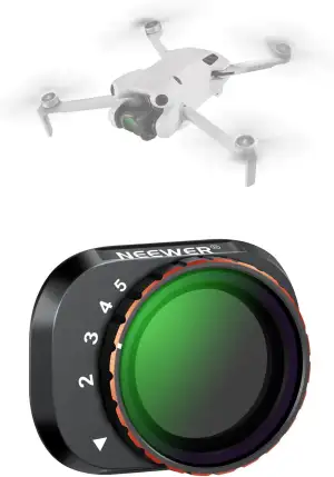 NEEWER Variabler ND Filter, kompatibel mit DJI Mini 4 Pro, ND2-32 1-5 Stop, Snap