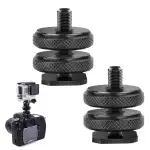 2 PCS Triple Hot Shoe Adapter Triple Adapter Cold Shoe Montageplatte für Kamera, Live Light Zubeh...