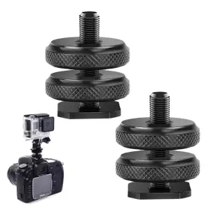 2 PCS Triple Hot Shoe Adapter Triple Adapter Cold Shoe Montageplatte für Kamera,