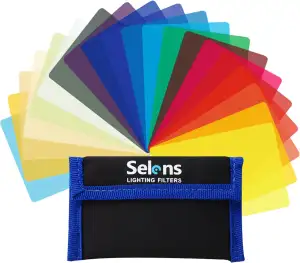 Selens 20 Stück Universal Gele Beleuchtung Farbfilter Kit für Camcorder LED-Video-Blitzlicht, DSLR, 9,5x6,5cm Transparente Farbkorrektur Beleuchtungsfilm Kunststofffolien