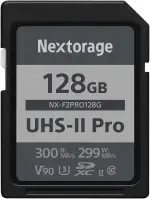Nextorage SD Karte 128GB UHS-II SDXC, japanische speicherkarte datenspeicher SD Card, Kamera Zubehör für Nikon/Canon/Sony/Fujifilm/Nintendo Switch, F2PRO NX-F2PRO128G