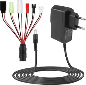 RC Ladegerät Intelligentes 2.4V-12V NIMH/NICD Akku Ladegerät Mit 6 Anschlüssen Mini und Standard TA-Miya/SM 2P/JST/Huanqi/XH3P Chargeur Batterie Voiture RC Für Ferngesteuerte Autos, Flugzeuge, Boote