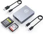 CFexpress Typ A und SD Dual-Slot-Speicherkartenleser, 10 Gbit/s USB 3.2 Gen 2 Typ A CFexpress Adapter-Speicherkartenleser mit USB-C-zu-USB-C/USB-A-Kabel, kompatibel mit Windows/Mac/Linux/Android (EU)