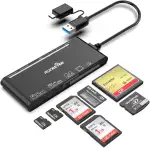 USB C USB3.0 Multi-Kartenleser, SD/TF/CF/Micro SD/XD/MS 7 in 1 Speicherkartenleser/Adapter/Hub für SD SDXC SDHC CF CFI TF Micro SD Micro SDXC Micro SDHC MS MMC UHS-I Karten, Windows/Mac/Android/Linux