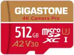 [5 Jahre kostenlose Datenrettung] GIGASTONE 512GB MicroSDXC Speicherkarte + SD-Adapter, 4K Kamera...
