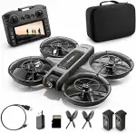 RC-Quadrocopter, (Drohne mit 12,5-cm HD-Display-Fernsteuerung, komplett geschütztem Propellerdesi...