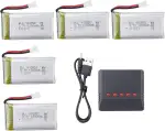 5PCS 3.7V 1200mAh Lithium-Akku mit U5 in 1 Ladegerät für SYMA X5S X5SC X5SW X5SW-1 Luftbild-Quadcopter RC-Drohnenbatterie