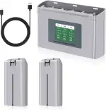 Mini 2 Series Intelligent Flight Akku Ladegerät Kombo 2-Pack 2400mAh Drohnen-Akkus und 3 Steckplätze Zwei-Wege-Ladehub mit LCD-Display voll kompatibel mit DJI Mini 4K/2/2 SE/SE Drohne
