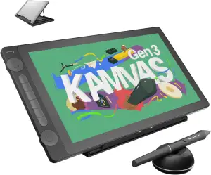 HUION Kamvas 16 Gen 3 2,5K QHD Grafiktablett mit Display, 15,8 Zoll Zeichentable
