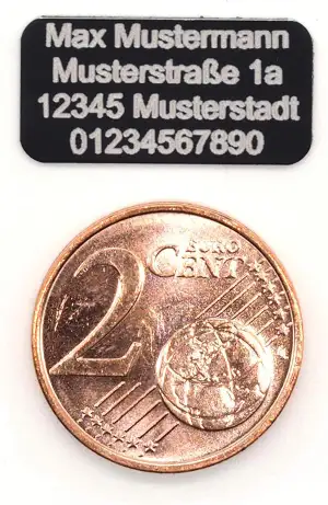 CopterFarm Sicherheitsschild Drohnen Kennzeichnung Plakette Adressgravur Kennzeichen Schild Feuerfest Selbstklebend 1-8er Set (1, Micro 20x10mm)