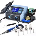 Lötstation, Preciva 992D+ Heißluftlötstation 750W Entlötstation Repairing-Station Heißluft Station Profi 2 in 1 Lötstation Lötkolben 200-480℃