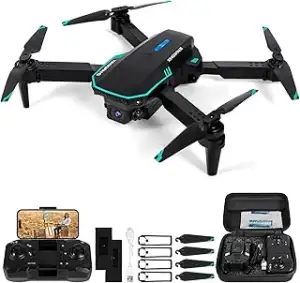 Drohne mit Kamera 720P HD für Kinder, WiFi FPV Drone für Anfänger, RC Quadcopter mit 2 Akku, Schw...