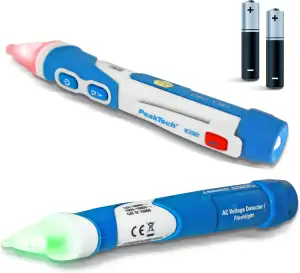 PeakTech P 1032 AC Spannungsprüfer berührungslos [+LED Signal Lampe & Vibration] 12-1000 V AC Betriebsbereich, Leitungssuchgerät, Leitungssucher, Phasenprüfer Stromprüfer, Leitungsfinder 160x28mm