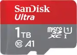 SanDisk Ultra Android microSDXC UHS-I Speicherkarte 1 TB + Adapter (Für Smartphones und Tablets, A1, Class 10, U1, Full HD-Videos, bis zu 150 MB/s Lesegeschwindigkeit)