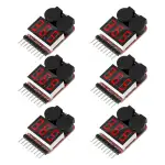 RUIZHI 1-8S Lipo Tester Batterie, Lipo Checker Batterieanzeige, RC Monitor Batterie Niederspannungs Alarmton Checker, Spannungsanzeige mit LED Anzeige für Lipo/Li-Ion/LiMn/Li-Fe-Akkus(6 Stück)