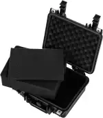 Electronicx Hartschalen-Kamerakoffer mit Schaumstoff – Stoßfester Schutzkoffer IP55 spritzwassergeschützt & verschließbar – Für DSLR, Objektive, Drohnen, Werkzeug & Waffen – 27×24,5×13 cm Schwarz