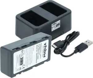 vhbw 1x Akku, 1x Ladeschale mit USB-Kabel Ersatz für DJI WCH3, WB37 für Drohnen, UAV-Technik