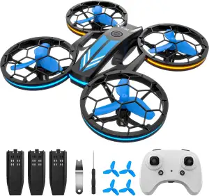 RC Quadrocopter mit 3 Akkus, Höhenhaltung, Kopflos Modus, 3D Flip und 3 Geschwindigkeitsmodi Drone, ferngesteuertes flugzeug Spielzeug Drohne für Kinder und Anfänge