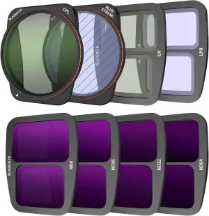 Air 3 Effekt-ND-Filter-Set für DJI Air 3 Zubehör, 8 Filter (UV, CPL, LPR, BS, ND8, ND16, ND32, ND...