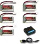 RoaringTop 3.7V 400mAh Lipo Akku 25C mit MOLEX Plug mit 5in1 Ladegerät für RC Quadcopter Hubschra...