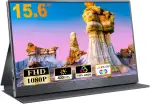 Portable Monitor, 15,6 Zoll Tragbarer Mobiler IPS Bildschirm, FHD 1920x1080 HDR USB C mit Type-C HDMI Anschluß, für Laptop/MacBook/PC/Xboxs/PS, mit Schutzhülle