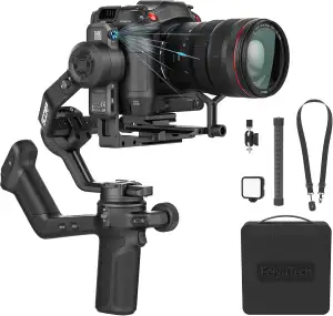 [Offiziell] FeiyuTech SCORP 3 Kit Kamera Gimbal – 3,5 kg Traglast, AI-Tracking, 14 h Laufzeit, Remote-Griff, Bluetooth-Aufnahmetaste, Professioneller Stabilisator mit Tragetasche, für Sony/Canon/Nikon