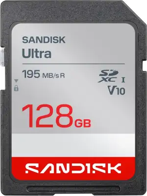SANDISK Ultra SDXC UHS-I-Karte 128 GB (bis zu 195 MB/s Lesegeschwindigkeit, Full