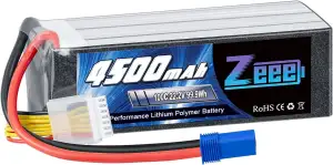 Zeee 6S Lipo Akku 22,2V 100C 4500mAh RC Batterie Softcase mit EC5 Stecker für RC