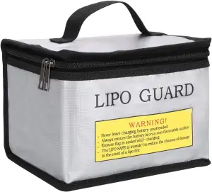 WANGCL Lipo Akku-Tasche, feuerfest, wasserdicht, Lipo-Ladetasche für Li-Po-Akku, Drohne, Akku, Powerbank, 215 x 145 x 165 mm, silberfarben