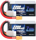 Zeee 4S Lipo 2200mAh 14,8V 50C RC Akku mit XT60 Stecker Batterie kurzepack für UAV Drones FPV Ren...