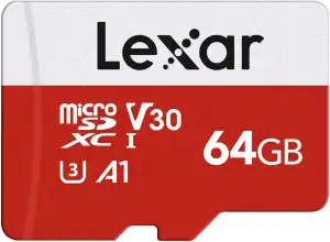 Lexar Micro SD Karte 64GB, Speicherkarte Micro SD mit Adapter, Bis zu 100 MB/s L