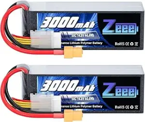 Zeee 4S Lipo 3000mAh 14,8V 50C RC Batterie mit XT60 Stecker für RC Auto Truck Fl