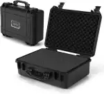 COSTWAY Hartschalen-Kamerakoffer, Unisversal anpassbar, Wasserdichter Hartschalenkoffer, Kamera-Schutzkoffer mit Schaumstoff, für Elektronik, Drohnen, Kameras und Schusswaffen (18")