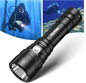 Wurkkos 2000 Lumen Tauchlampe bis 150m Tiefe, Tauchen Taschenlampe mit SST40 LED
