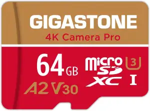 GIGASTONE 64GB Micro SD Speicherkarte, 4K Kamera Pro, kompatibel mit GoPro Switc