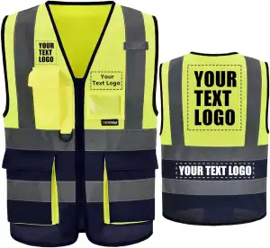 AYKRM 21 Farben Personalisierte bedruckbare Warnweste aufdruck mit Text oder meh