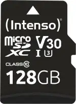 Intenso Professional microSDXC 128GB Class 10 UHS-I, U3, V30 Speicherkarte inkl. SD-Adapter (bis zu 100 MB/s), schwarz