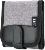 JJC Filtertasche mit 3 Fächern für Filter bis Ø 82mm, Elastisches Neopren Tragetasche für Kamera Objektiv Polfilter, UV-Filter, Aufbewahrungstasche mit Mikrofaser-Reinigungstuch