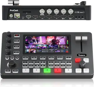 Tenveo Video Mixer Switcher, 4K 60FPS Live-Streaming-Videomischer, 5,5-Zoll-FHD-