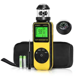 AIOMEST Windmesser Windmessgerät, Digital Anemometer Handheld Wind Cup Windgesch
