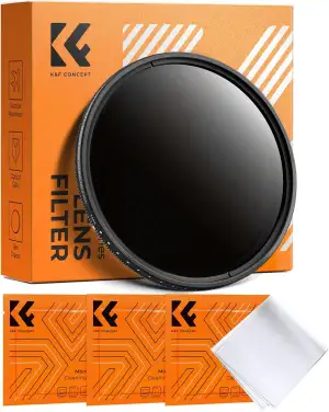 K&F CONCEPT 67mm ND Filter Variabler Graufilter ND2-ND400 (1-9 Blendenstufen) mi