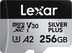 Lexar Silver Plus 256GB Micro SD Karte bis zu 205MB/s, MicroSDXC UHS-I Flash Spe