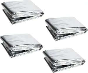 4 Stück Reflektierende Folie Grow 210x160 cm Silber Reflektorfolie Hitzebeständi