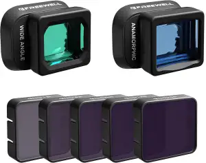 Freewell Advanced Wide Angle & Anamorphic Lens Kit für Mini 4 Pro Drone - Erfass