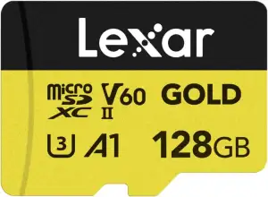 Lexar Micro SD Karte 128GB, microSDXC UHS-II Speicherkarte, V60, U3, A1, C10 microSD-Karte, Bis Z...