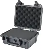 HMF ODK100 Outdoor-Fotokoffer, Transportkoffer mit Rasterschaumstoff | 27 x 24,5 x 13 cm